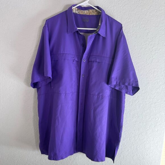 GameGuard Purple Short Sleeve Outdoor Microfiber Shirt 2XL Casual